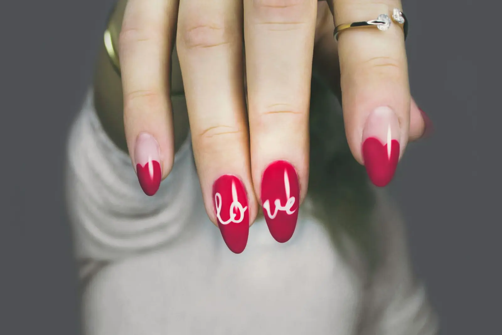 Red statement nails